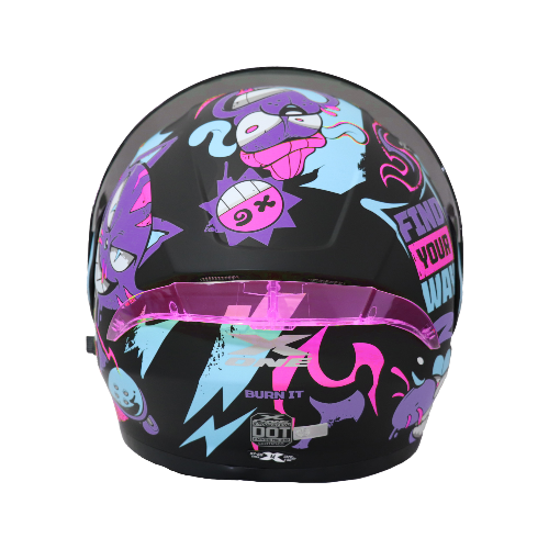 CASCO BURN IT NEGRO/PURPURA M - XONE