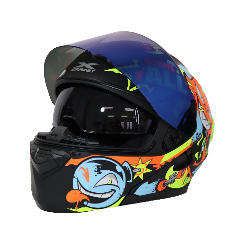CASCO BURN IT NEGRO/ANARANJADO M - XONE