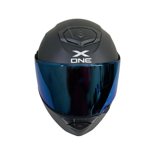 CASCO NEGRO MATE IRIDIUM AZUL M - XONE