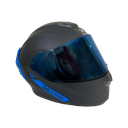CASCO NEGRO MATE IRIDIUM AZUL M - XONE