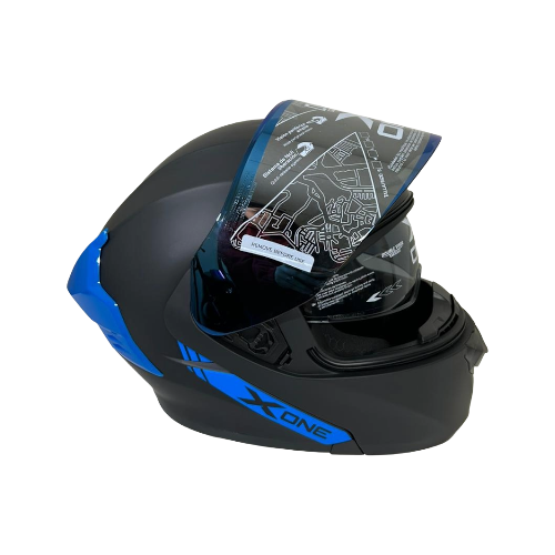 CASCO NEGRO MATE IRIDIUM AZUL M - XONE