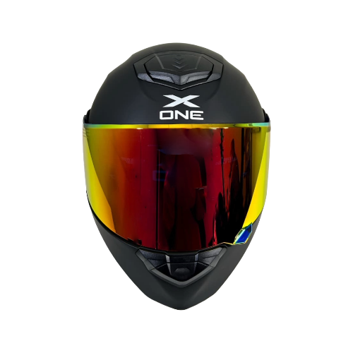 CASCO NEGRO MATE IRIDIUM ROJO M - XONE
