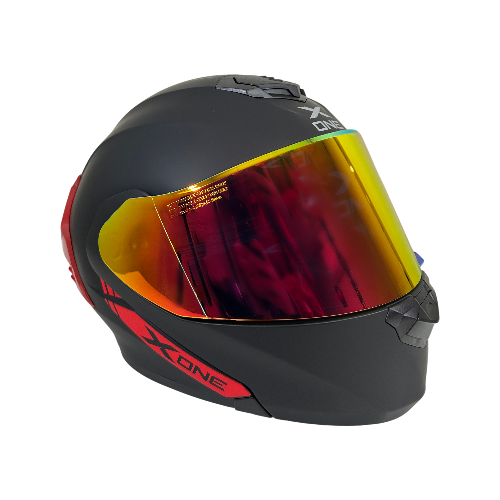CASCO NEGRO MATE IRIDIUM ROJO M - XONE