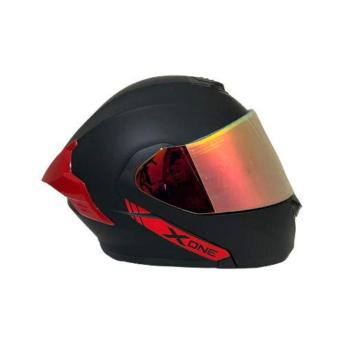 CASCO NEGRO MATE IRIDIUM ROJO M - XONE
