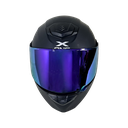 CASCO NEGRO MATE CON MORADO M - XONE