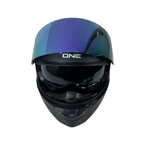 CASCO NEGRO MATE CON MORADO M - XONE