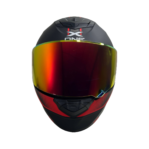 CASCO NEGRO ROJO FIBER M - XONE