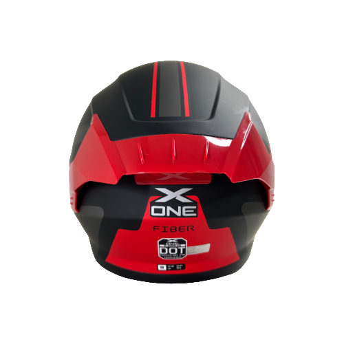 CASCO NEGRO ROJO FIBER M - XONE