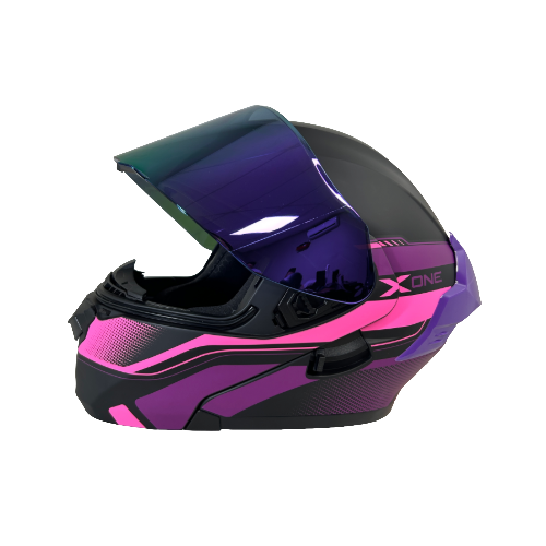 CASCO NEGRO MORADO FIBER M - XONE