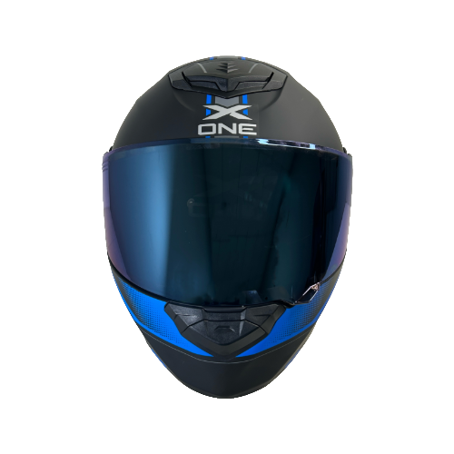 CASCO NEGRO AZUL FIBER M - XONE