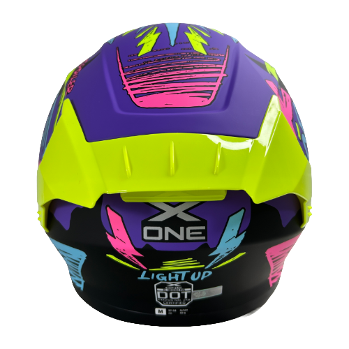 CASCO NEGRO ROJO LIGHT UP M - XONE