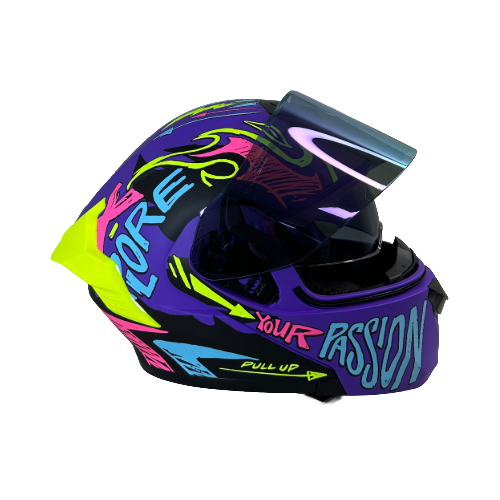 CASCO NEGRO ROJO LIGHT UP M - XONE