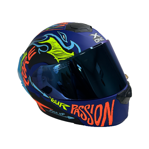 CASCO AZUL LIGHT UP M - XONE