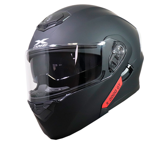 CASCO NEGRO MATE ROJO M - XONE