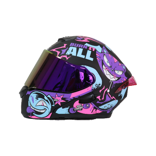CASCO BURN IT NEGRO/PURPURA M - XONE