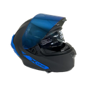 CASCO NEGRO MATE IRIDIUM AZUL M - XONE