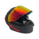 CASCO NEGRO MATE IRIDIUM ROJO M - XONE