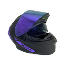 CASCO NEGRO MATE CON MORADO M - XONE