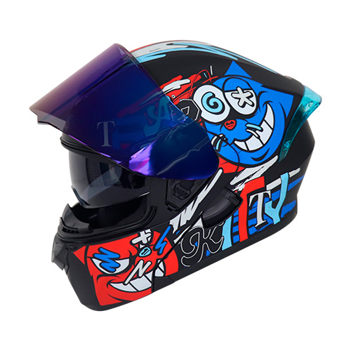 [XONE-KITT-NMAZ-L] CASCO NEGRO MATE AZUL KITT L - XONE