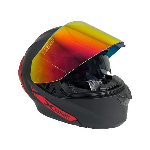 [XONE- NM-IRR-M] CASCO NEGRO MATE IRIDIUM ROJO M - XONE